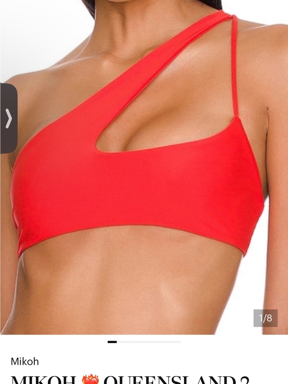 Mikoh Scarlet Asymmetric One-Shoulder Bikini Top